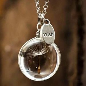 Dandelion Crystal Wish Pendant and Necklace